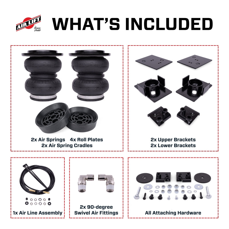 Air Lift 20-25 Jeep Gladiator (4WD) Load Lifter 5000 Air Spring Kit w/ Cradle parts included