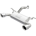 MagnaFlow 2018+ Jeep Wrangler 3.6L Dual Polished Tip Axle-Back Exhaust for offroad performance upgrades.