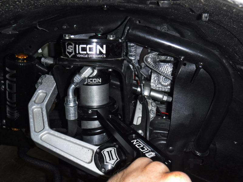 ICON Billet Spanner Wrench Kit in use on suspension components