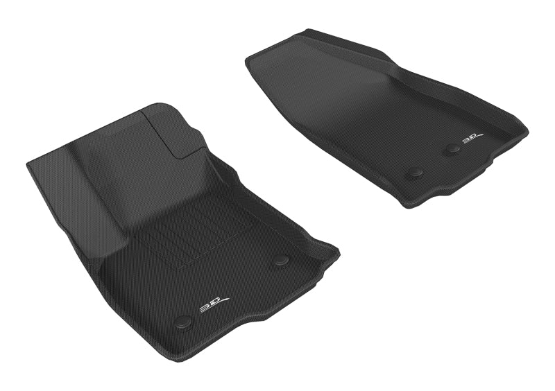 3D MAXpider 2016-2019 Chevrolet Volt Kagu 1st Row Floormat - Black - custom fit all-weather floor mats