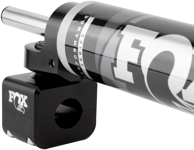 Fox 2017+ Ford Superduty 2.0 Perf Series 8.1in. TS Stabilizer Steering Damper 1-1/8 in Tie Rod close-up view