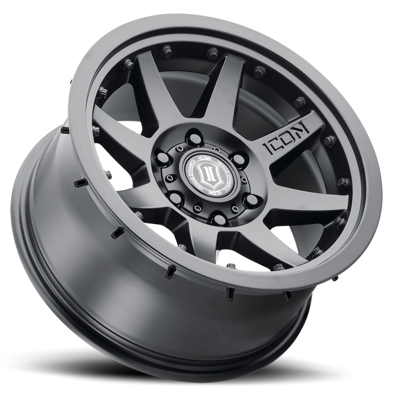 ICON Rebound Pro 17x8.5 5x5 -6mm Offset 4.5in BS 71.5mm Bore Satin Black Wheel for offroad performance upgrades
