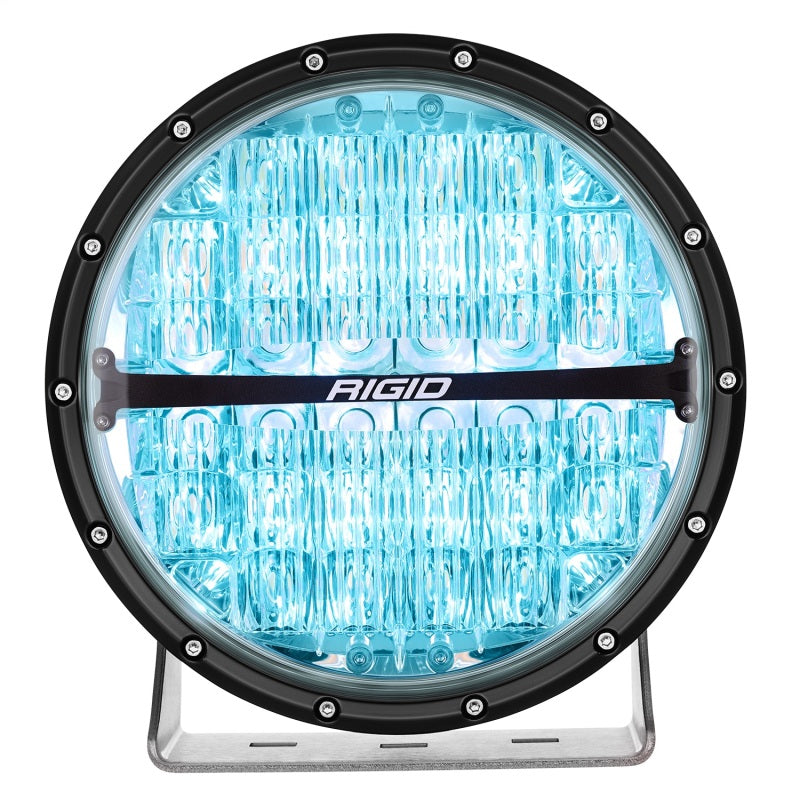 Rigid Industries 360-Series 9in LED Off-Road Drive Beam - RGBW in blue color for offroad lighting