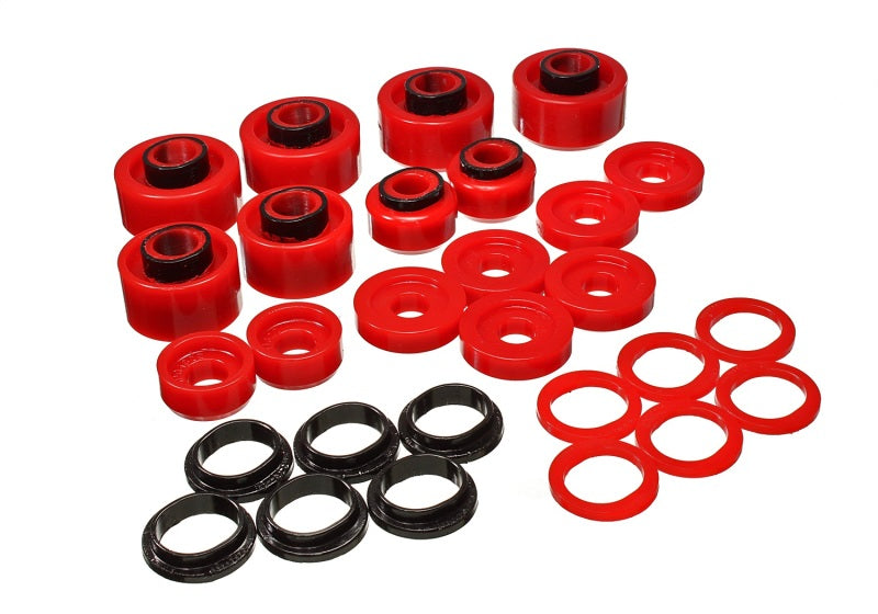 Energy Suspension 99-07 Ford F-250/F-350 SD 2/4WD Crew Cab Body Mount Set - Red for offroad performance upgrades