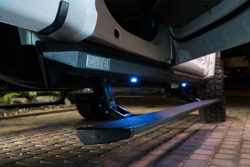 AMP Research 2007-2017 Toyota Tundra Extended Crew Cab (Plug N Play) PowerStep XL - Black installed on truck