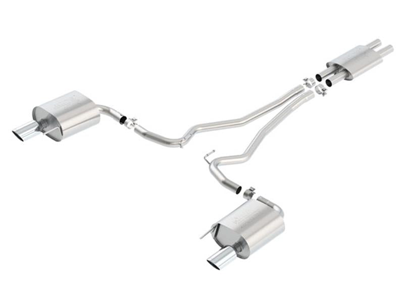 Borla ATAK Cat Back 15 Ford Mustang 3.7L V6 MT/AT 2.25in Pipe 4in Single Round Rolled Tips Secondary image