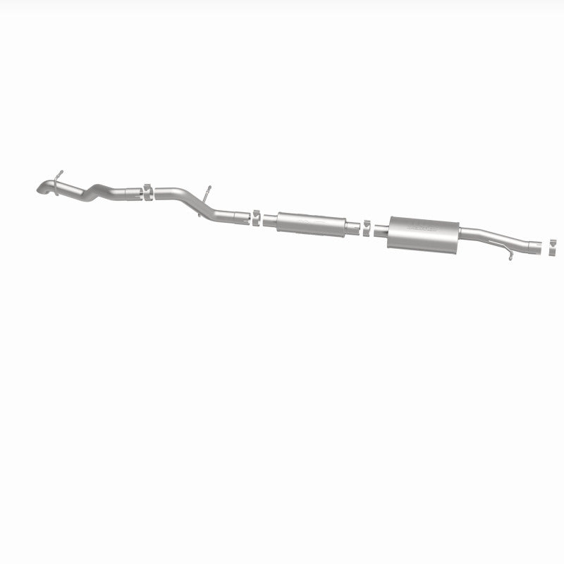 MagnaFlow 12-18 Jeep Wrangler 2.5in Overland Series Cat-Back Exhaust components for offroad performance upgrades.