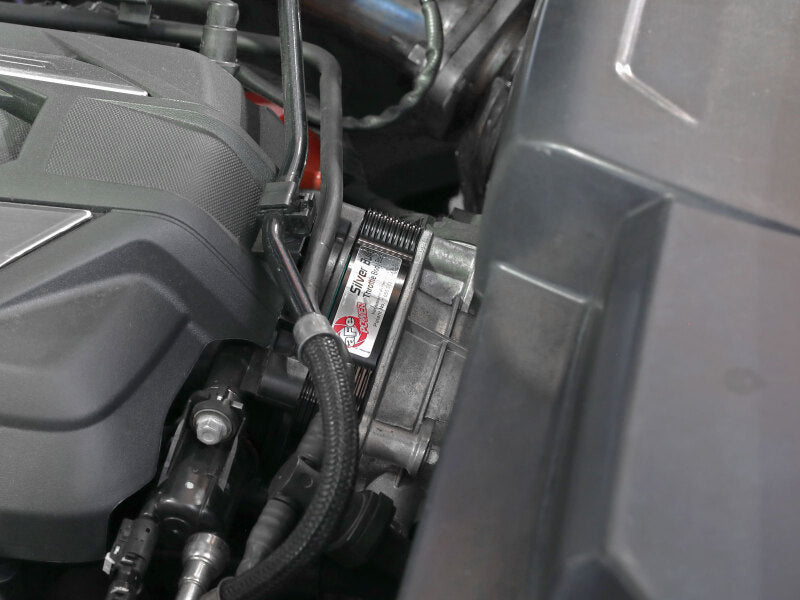 aFe 2020 Vette C8 Silver Bullet Aluminum Throttle Body Spacer / Works With aFe Intake Only - Black Secondary image
