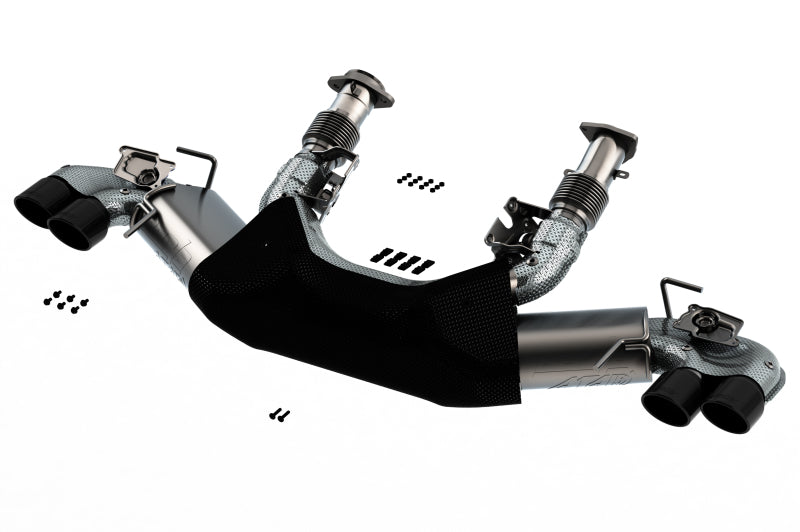 Borla 2020 Chevrolet Corvette C8 6.2 ATAK 3in Exhaust System Dual Round Rolled A/C Black Chrome Tips Main image