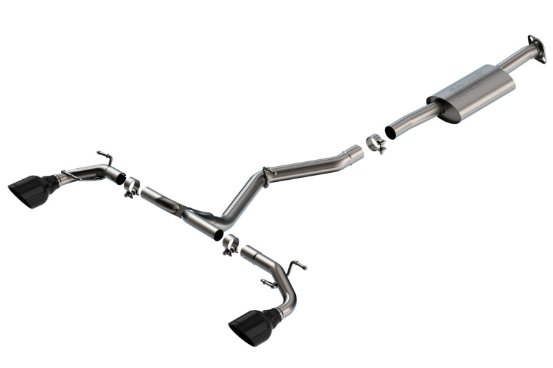 Borla 22-23 Subaru BRZ/Toyota GR86 2.4L RWD AT/MT S-Type Catback Exhaust - Black Chrome Tips Main image
