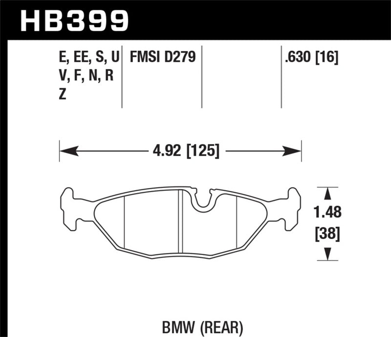 Hawk 84-4/91 BMW 325 (E30) HP+ Street Rear Brake Pads Secondary image
