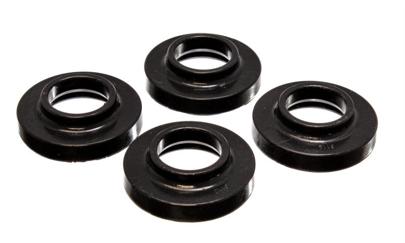 Energy Suspension 97-06 Jeep Wrangler TJ / 84-01 Cherokee Black Fr/Rear Coil Lift Isolator Set of 4 Main image