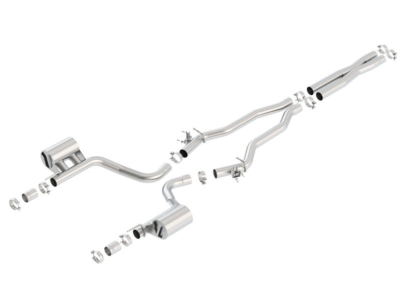 Borla 15-16 Dodge Charger Hellcat 6.2L V8 ATAK Catback Exhaust w/ Valves No Tips Factory Valance parts and installation hardware.