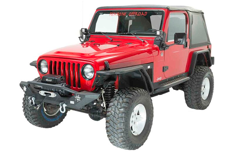 Fishbone Offroad 87-06 Jeep TJ/YJ Wrangler TJ/YJ Steel Front Bumper W/LEDs - Blk Textured Pawdercoat Secondary image