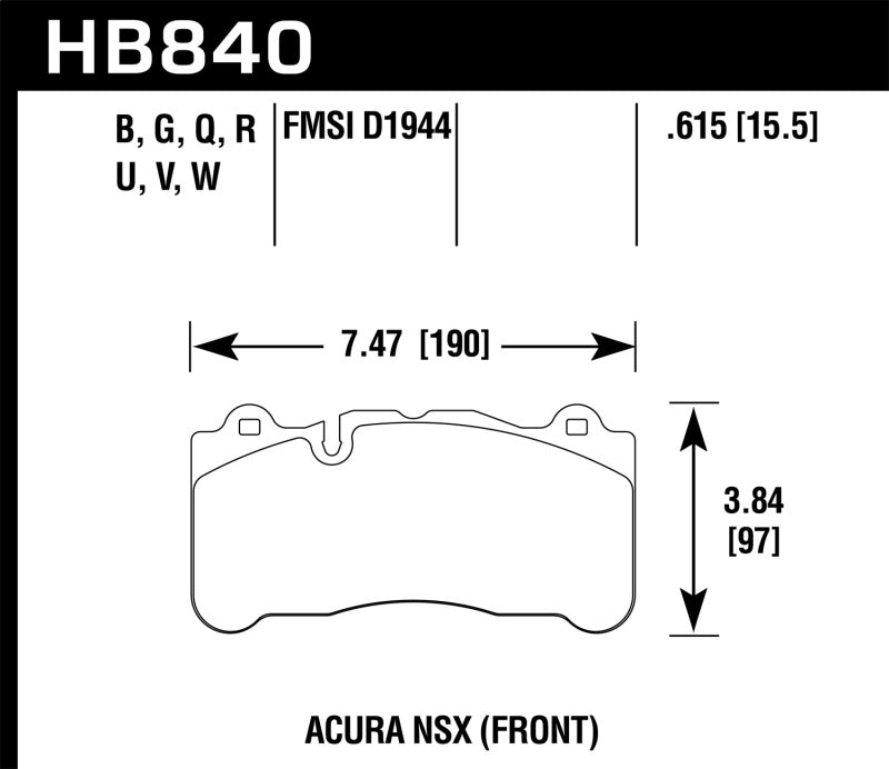 Hawk 2017 Acura NSX DTC-60 Street Front Brake Pads Secondary image