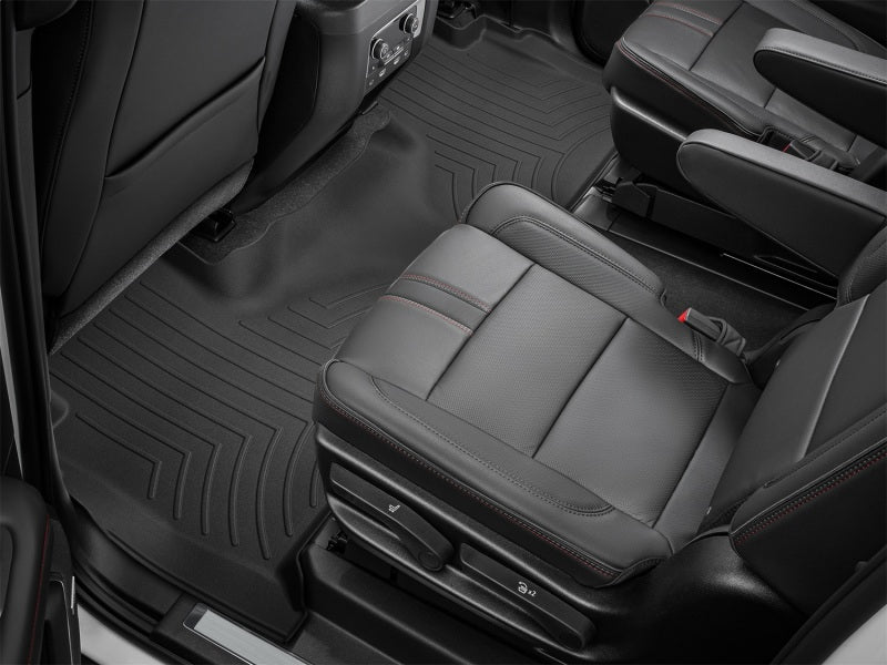 WeatherTech 2021+ Cadillac Escalade Rear FloorLiner HP - Black interior view