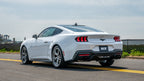 Borla 2024 Ford Mustang Ecoboost 2.3L ATAK Catback Exhaust Black Chrome w/ Quad Tip - Non-Active on a white Mustang