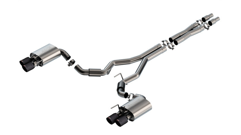 Borla 2024 Ford Mustang GT 5.0L V8 w/ Active Exhaust S-Type Cat-Back Exhaust System - Carbon Fiber Main image