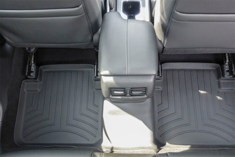WeatherTech 13+ Honda Accord Rear FloorLiner - Black installed in car.