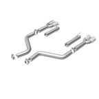 MagnaFlow Axle-Back, SS, 3in, Quad Split Rear 3.5 Tips 2015 Dodge Challenger incl SRT Hellcat performance exhaust system components