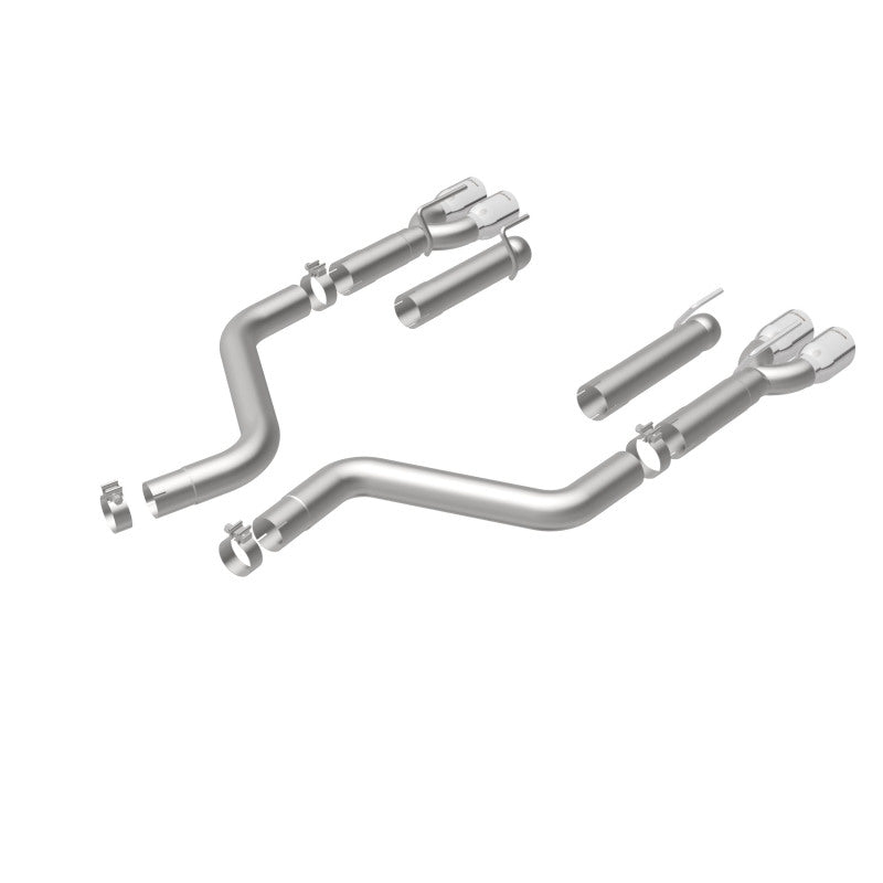 MagnaFlow Axle-Back, SS, 3in, Quad Split Rear 3.5 Tips 2015 Dodge Challenger incl SRT Hellcat performance exhaust system components