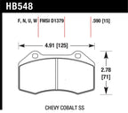 Hawk Renault Clio DTC-60 Race Front Brake Pads diagram
