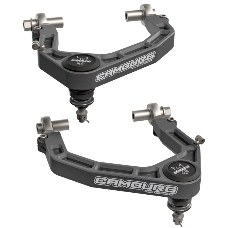 Camburg 2024+ Ford Ranger Raptor KINETIK Series Billet X-Joint XL Upper Control Arms - Gray for offroad performance upgrades.