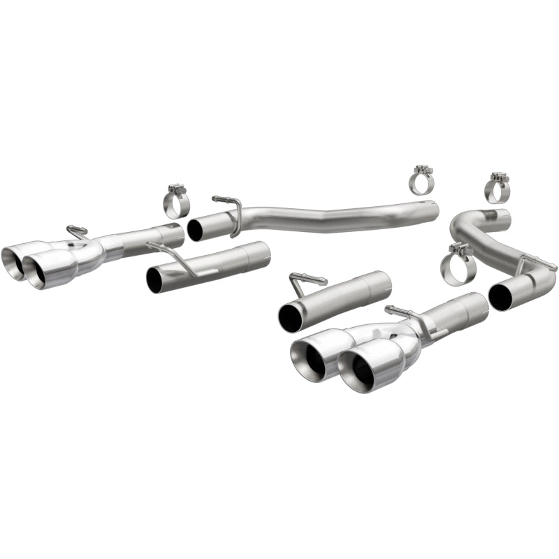 MagnaFlow Axle-Back, SS, 2.5in, Quad Split Rear 3.5in Tip 2015 Dodge Challenger 3.6L V6 exhaust system parts