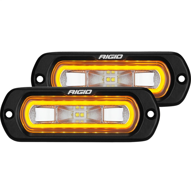 Rigid Industries SR-L Series Flush Mount LED Spreader Pair w/ Amber Halo - Universal Secondary image