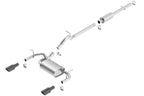 Borla 12-16 Jeep Wrangler 3.6L AT/MT 4DR 4WD S SQ RL AC SR 2.5in 2in TIP 3.5inx3.28in Black Chrome exhaust system with parts.