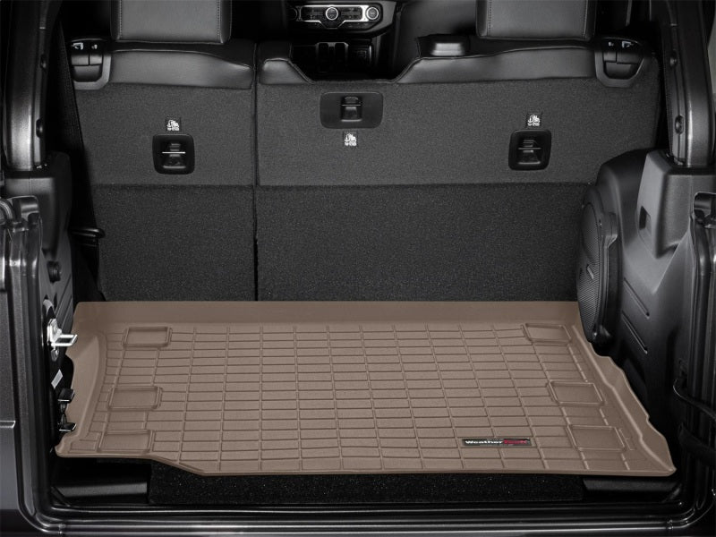 WeatherTech 2018+ Jeep Wrangler Unlimited Cargo Liners - Tan(Vehicles w/Flat Load Floor & Subwoofer) Secondary image