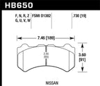 Hawk 09-11 Nissan GT-R DTC-60 Motorsports Front Brake Pads dimensions