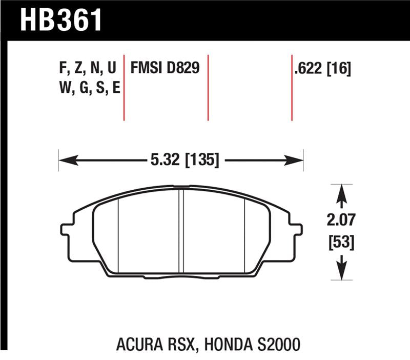 Hawk Honda S2000/Civic Type R/Acura RSX Front Race Pads Blue 9012 Secondary image