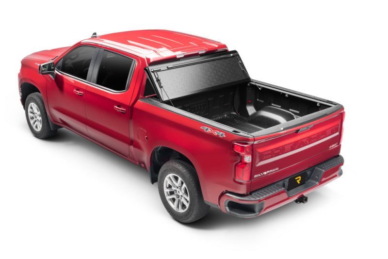BAK 19-20 Chevy Silverado 6ft 6in Bed 1500 (New Body Style) BAKFlip G2 hard folding cover on red truck