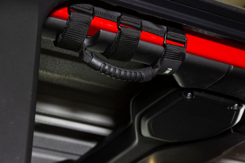 Fishbone Offroad Grab Handles w Three Straps mounted on roll bar