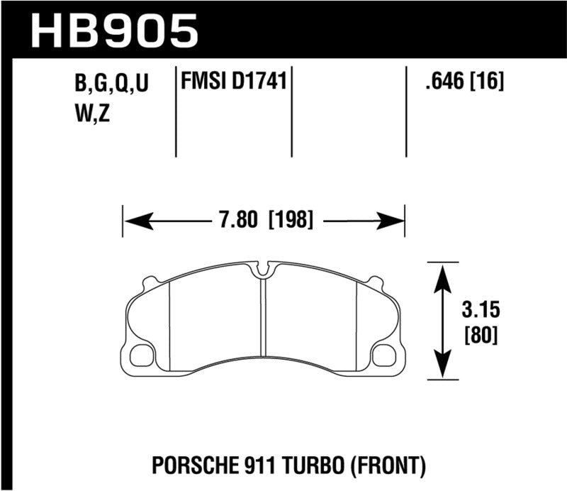 Hawk 14-18 Porsche 911 DTC-70 Front Race Brake Pads Secondary image