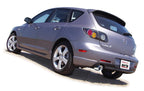 Borla Mazda3 Catback Exhaust on silver Mazda3 hatchback