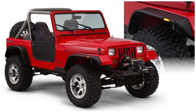 Bushwacker 87-95 Jeep Wrangler Flat Style Flares 4pc Excludes Renegade - Black Secondary image