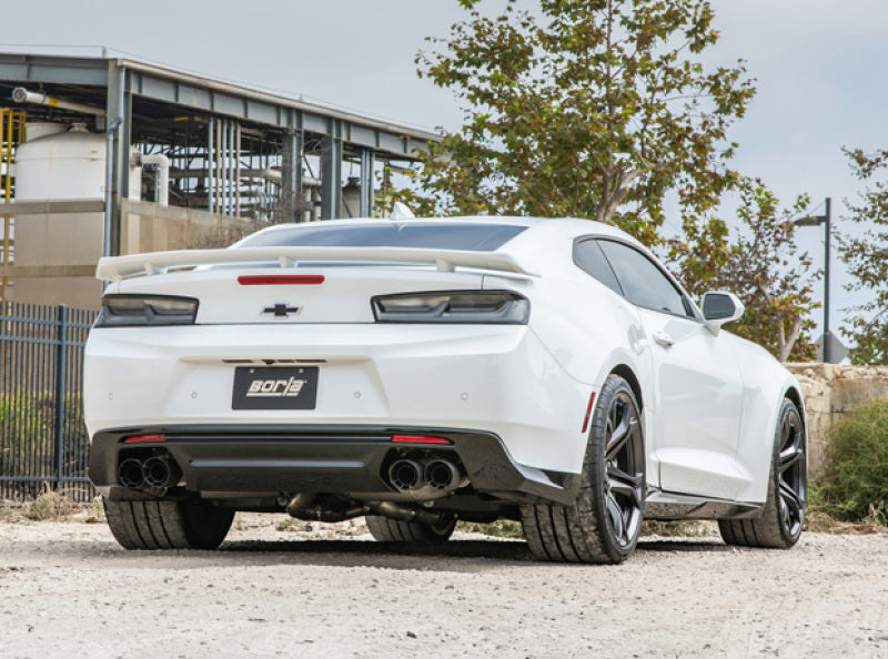 Borla 17-18 Chevrolet Camaro ZL1 6.2L V8 Atak Catback Exhaust w/ Dual Mode Valves CF Black Anod in white