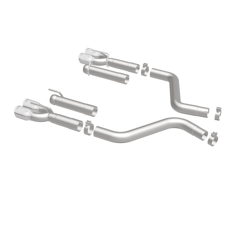 MagnaFlow Axle-Back, SS, 3in, Quad Split Rear 3.5 Tips 2015 Dodge Challenger incl SRT Hellcat exhaust system components