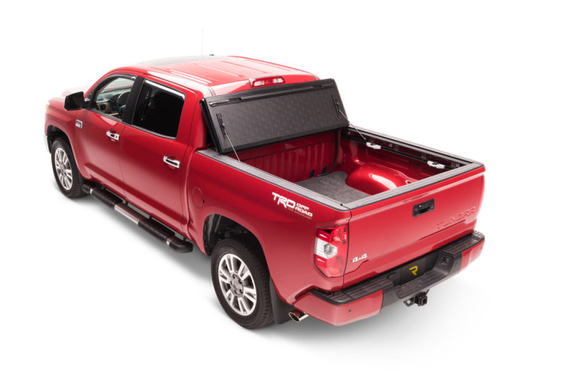 BAK 2022+ Toyota Tundra 5.5ft Bed BAKFlip G2 Bed Cover on red truck