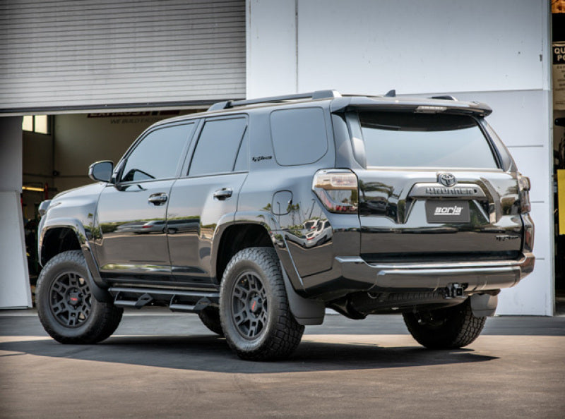 Borla 10-18 Toyota 4Runner TRD PRO 4.0L V6 AT 4WD 4DR 2.75in Diameter S-Type Exhaust on modified off-road vehicle.