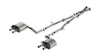 Borla 22-23 Kia Stinger 3.3L V6 Turbo 2.25in Pipe Dia Dual Split Rear Exit S-Type Cat-Back Exhaust system components.