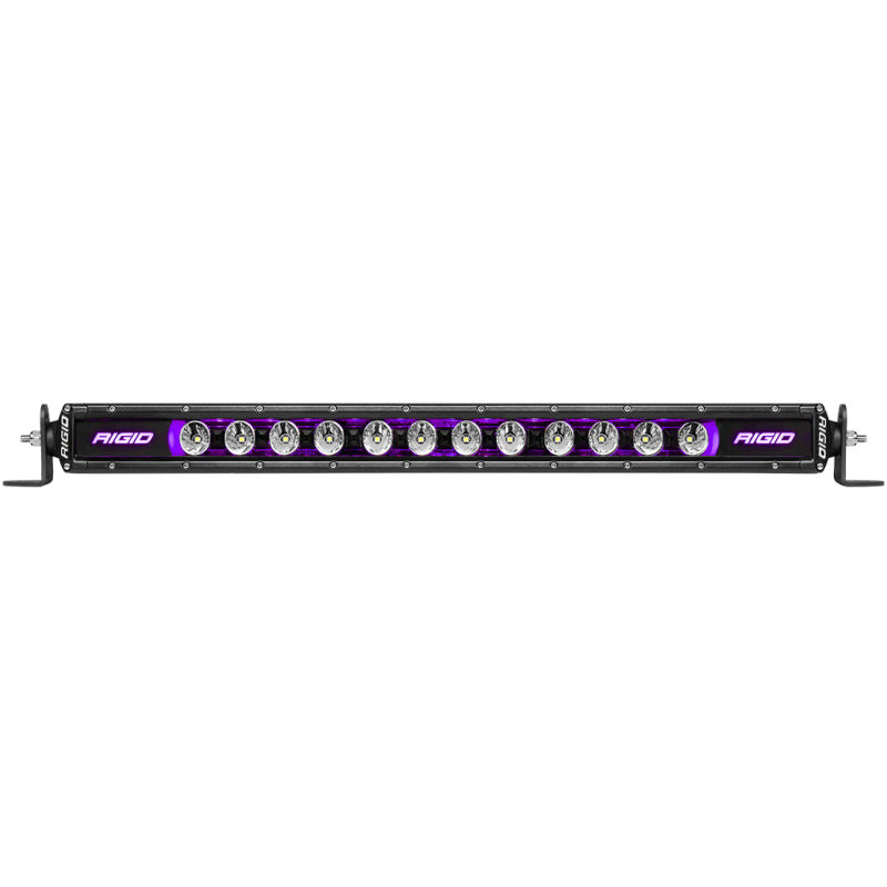 Rigid Industries 10in Radiance Plus SR-Series Single Row LED Light Bar with 8 Backlight Options for offroad lighting.