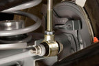 JKS Manufacturing Jeep Wrangler TJ/LJ Adjustable Sway Bar Links - Rear close-up image of off road suspension components
