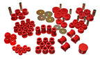 Energy Suspension 79-85 Toyota 4WD Pickup (Except T-100 & Tundra) Red Hyper-Flex Master Bushing Set for offroad performance upgrades.