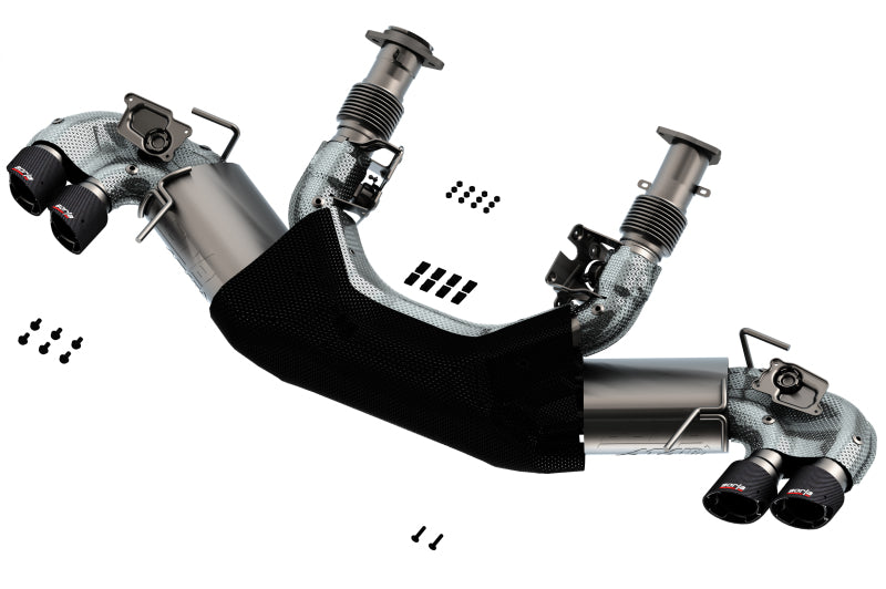Borla 2020 Chevrolet Corvette C8 6.2L ATAK 3in Exhaust System Dual Round Angle Cut Carbon Fiber Tips Main image