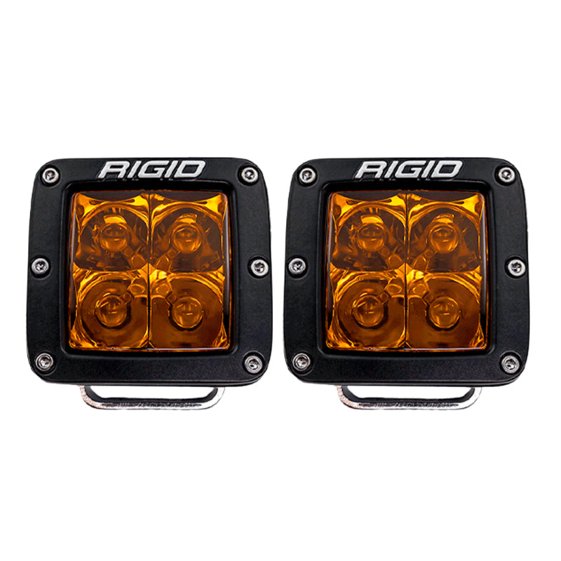 Rigid Industries D-Series Spot w/ Amber PRO Lens (Pair) for offroad lighting and electrical enhancements.
