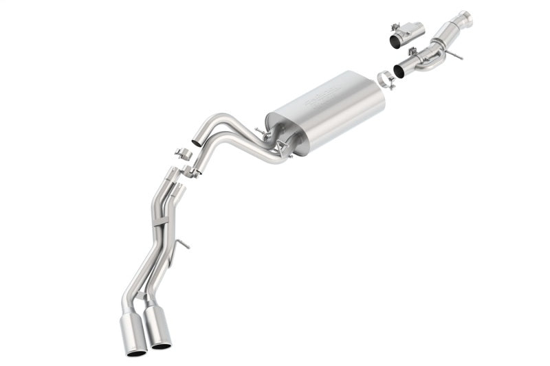 Borla Touring Cat Back 15-16 GMC Denali 6.2L V8 2.75in, 2.25in Dual Same Side Exit 4in Tips Exhaust parts. Main image