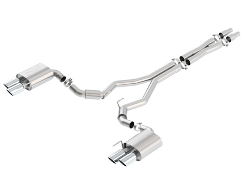 Borla 2018 Ford Mustang GT 5.0L AT/MT (w/o Valves) S-Type 3in Cat-Back Exhaust w/Polished Tips image Main image